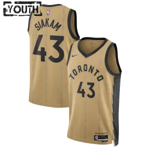 Camiseta Toronto Raptors Pascal Siakam City Edition 2023-24 Oro Swingman para Niño