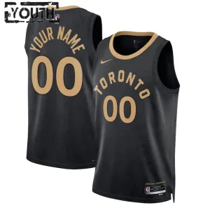 Camiseta Toronto Raptors Personalizada City Edition 2022-23 Negro Swingman para Niño