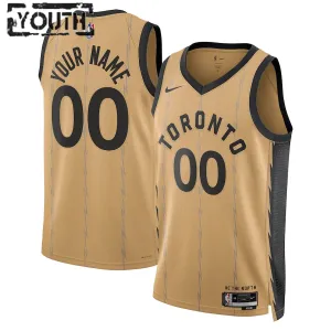 Camiseta Toronto Raptors Personalizada City Edition 2023-24 Oro Swingman para Niño
