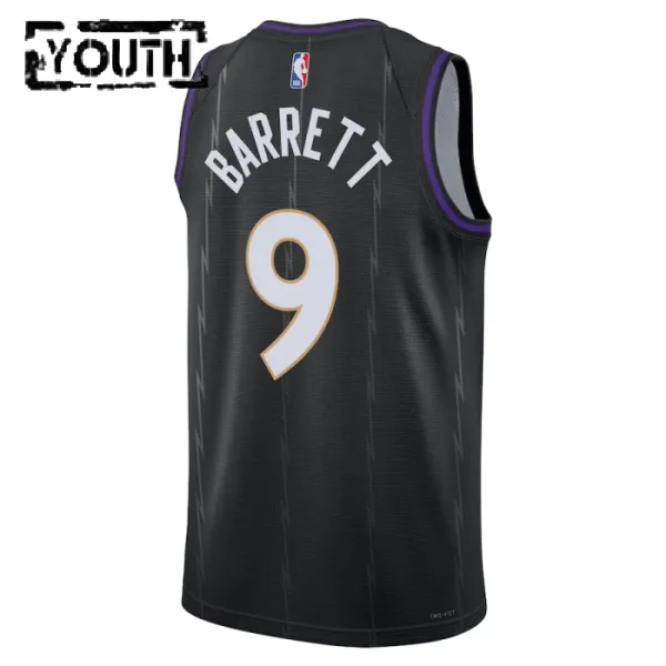 Camiseta Toronto Raptors RJ Barrett City Edition 2024-25 Negro Swingman para Niño