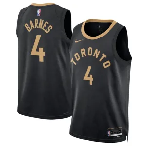 Camiseta Toronto Raptors Scottie Barnes 4 City Edition 2022-23 Negro Swingman para Hombre