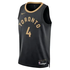 Camiseta Toronto Raptors Scottie Barnes 4 City Edition 2022-23 Negro Swingman para Hombre