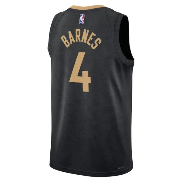 Camiseta Toronto Raptors Scottie Barnes 4 City Edition 2022-23 Negro Swingman para Hombre