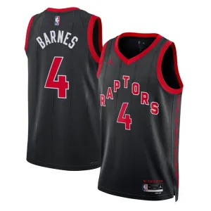 Camiseta Toronto Raptors Scottie Barnes 4 Statement Edition Negro Swingman para Hombre