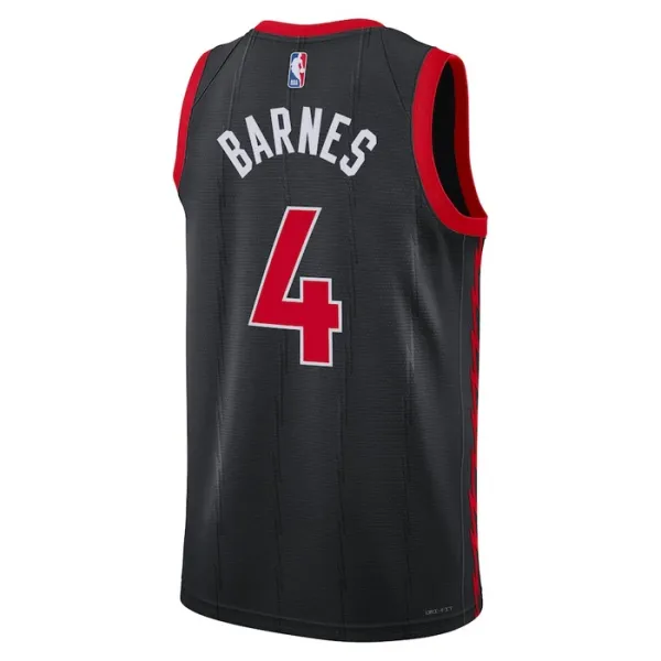 Camiseta Toronto Raptors Scottie Barnes 4 Statement Edition Negro Swingman para Hombre
