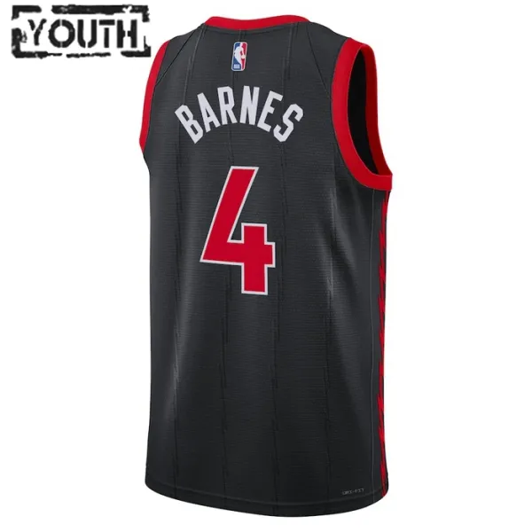 Camiseta Toronto Raptors Scottie Barnes 4 Statement Edition Negro Swingman para Niño