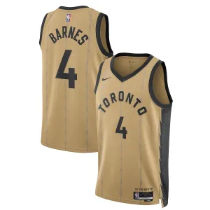 Camiseta Toronto Raptors Scottie Barnes City Edition 2023-24 Oro Swingman para Hombre
