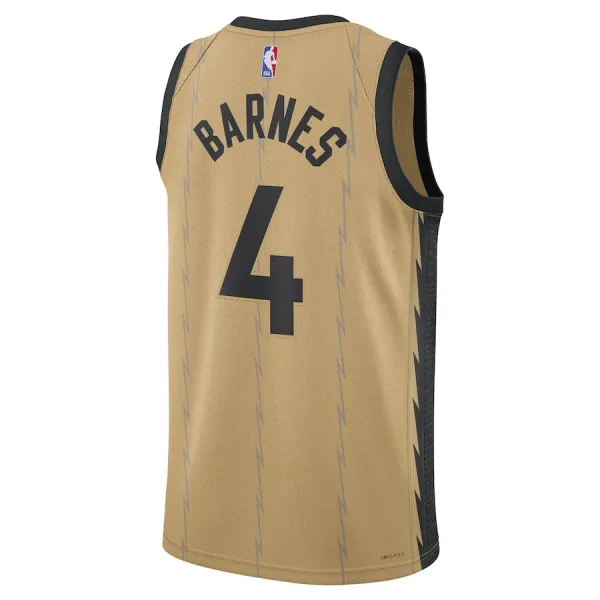 Camiseta Toronto Raptors Scottie Barnes City Edition 2023-24 Oro Swingman para Hombre