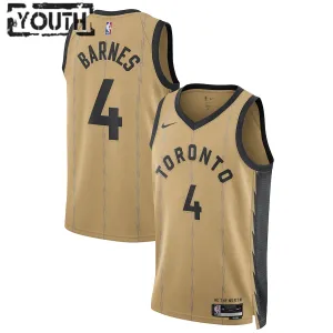 Camiseta Toronto Raptors Scottie Barnes City Edition 2023-24 Oro Swingman para Niño