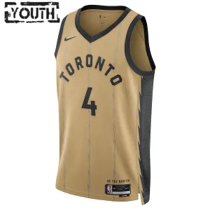 Camiseta Toronto Raptors Scottie Barnes City Edition 2023-24 Oro Swingman para Niño