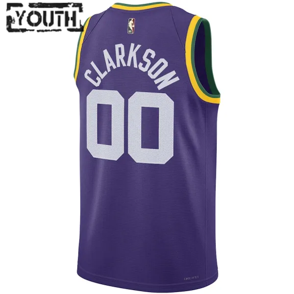 Camiseta Utah Jazz Clarkson Classic Edition 2023-24 Púrpura Swingman para Niño