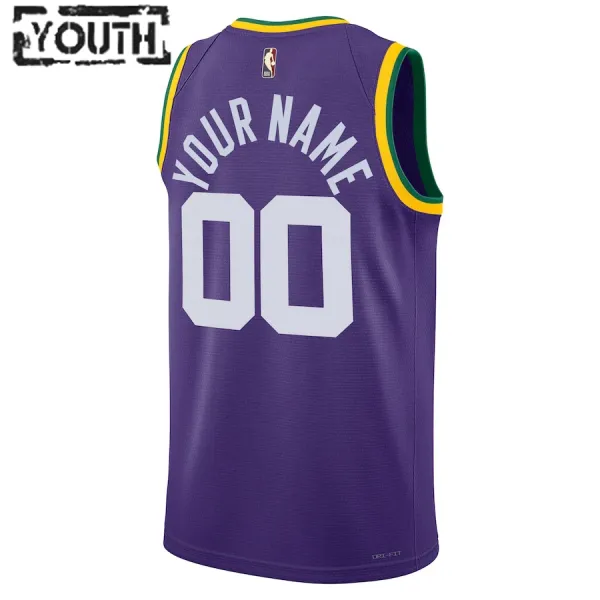 Camiseta Utah Jazz Edition Personalizada Hardwood Classics 2023-24 Swingman para Niño