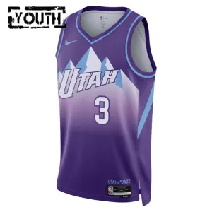 Camiseta Utah Jazz Keyonte George City Edition 2024-25 Púrpura Swingman para Niño