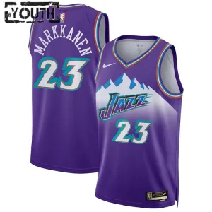 Camiseta Utah Jazz Lauri Markkanen 23 Classic Edition 2022-23 Púrpura Swingman para Niño