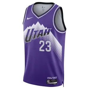 Camiseta Utah Jazz Lauri Markkanen City Edition 2023-24 Púrpura Swingman para Hombre
