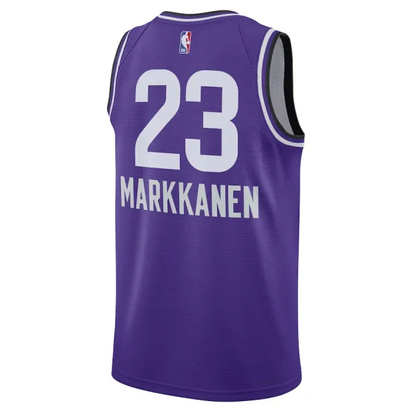 Camiseta Utah Jazz Lauri Markkanen City Edition 2023-24 Púrpura Swingman para Hombre