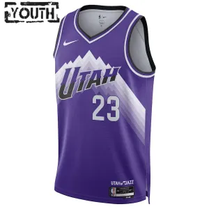 Camiseta Utah Jazz Lauri Markkanen City Edition 2023-24 Púrpura Swingman para Niño