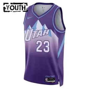 Camiseta Utah Jazz Lauri Markkanen City Edition 2024-25 Púrpura Swingman para Niño