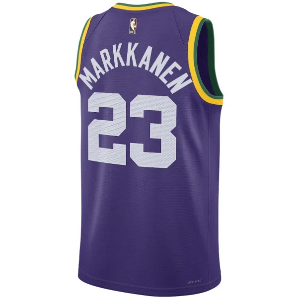 Camiseta Utah Jazz Lauri Markkanen Classic Edition 2023-24 Púrpura Swingman para Hombre