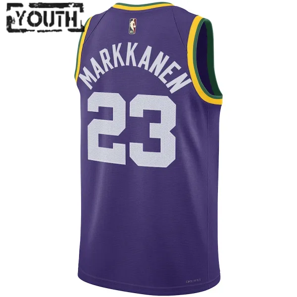 Camiseta Utah Jazz Lauri Markkanen Classic Edition 2023-24 Púrpura Swingman para Niño