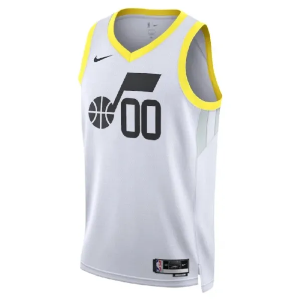Camiseta Utah Jazz Personalizada Association Edition Blanco Swingman para Hombre