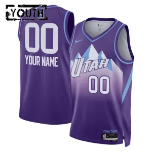 Camiseta Utah Jazz Personalizada City Edition 2024-25 Púrpura Swingman para Niño
