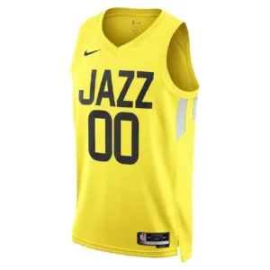Camiseta Utah Jazz Personalizada Icon Edition Amarillo Swingman para Hombre