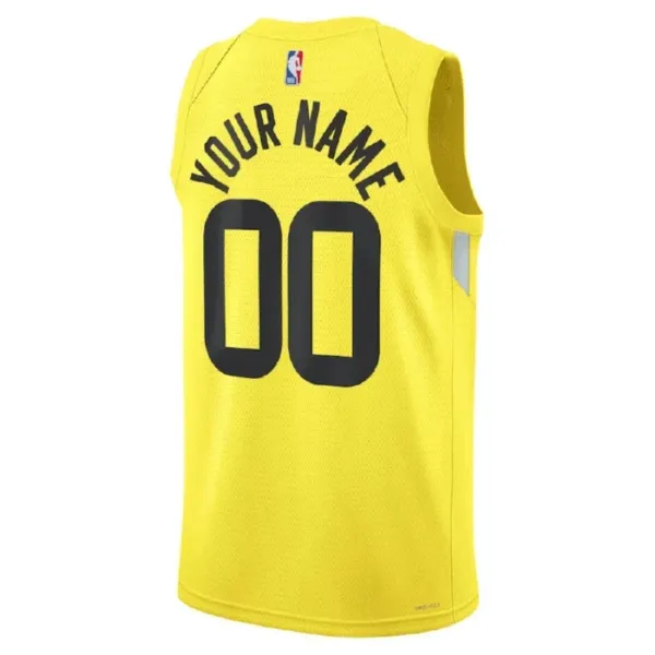 Camiseta Utah Jazz Personalizada Icon Edition Amarillo Swingman para Hombre
