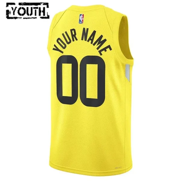 Camiseta Utah Jazz Personalizada Icon Edition Amarillo Swingman para Niño