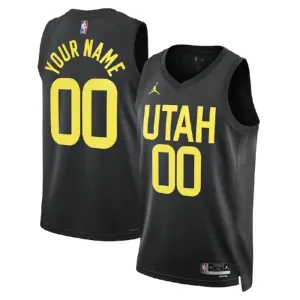 Camiseta Utah Jazz Personalizada Statement Edition Negro Swingman para Hombre