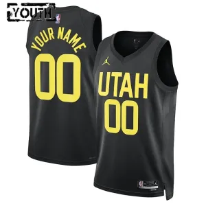 Camiseta Utah Jazz Personalizada Statement Edition Negro Swingman para Niño