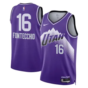 Camiseta Utah Jazz Simone Fontecchio City Edition 2023-24 Púrpura Swingman para Hombre