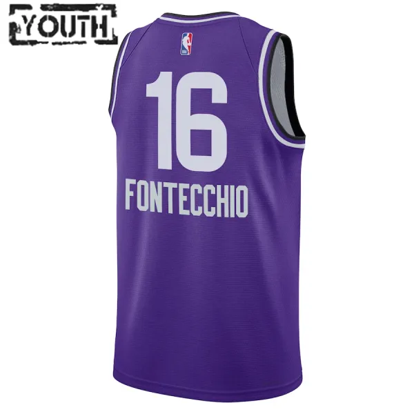 Camiseta Utah Jazz Simone Fontecchio City Edition 2023-24 Púrpura Swingman para Niño