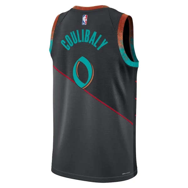Camiseta Washington Wizards Bilal Coulibaly City Edition 2023-24 Negro Swingman para Hombre