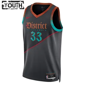 Camiseta Washington Wizards Kyle Kuzma City Edition 2023-24 Negro Swingman para Niño