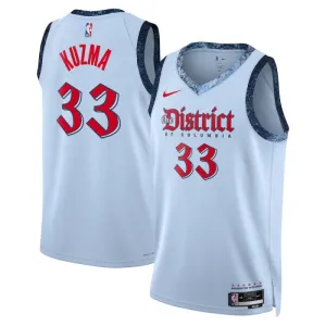 Camiseta Washington Wizards Kyle Kuzma City Edition 2024-25 Azul Swingman para Hombre