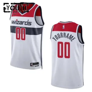 Camiseta Washington Wizards Personalizada Association Edition Blanco Swingman para Niño
