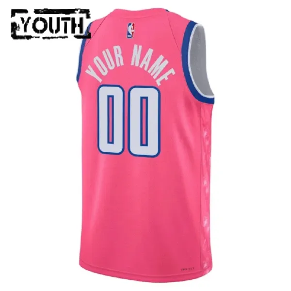 Camiseta Washington Wizards Personalizada City Edition 2022-23 Rosa Swingman para Niño
