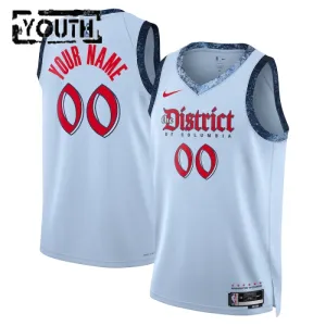 Camiseta Washington Wizards Personalizada City Edition 2024-25 Azul Swingman para Niño