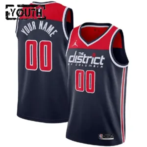 Camiseta Washington Wizards Personalizada Statement Edition Negro Swingman para Niño